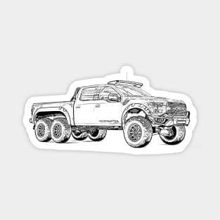 VelociRaptor Truck Wireframe Sticker